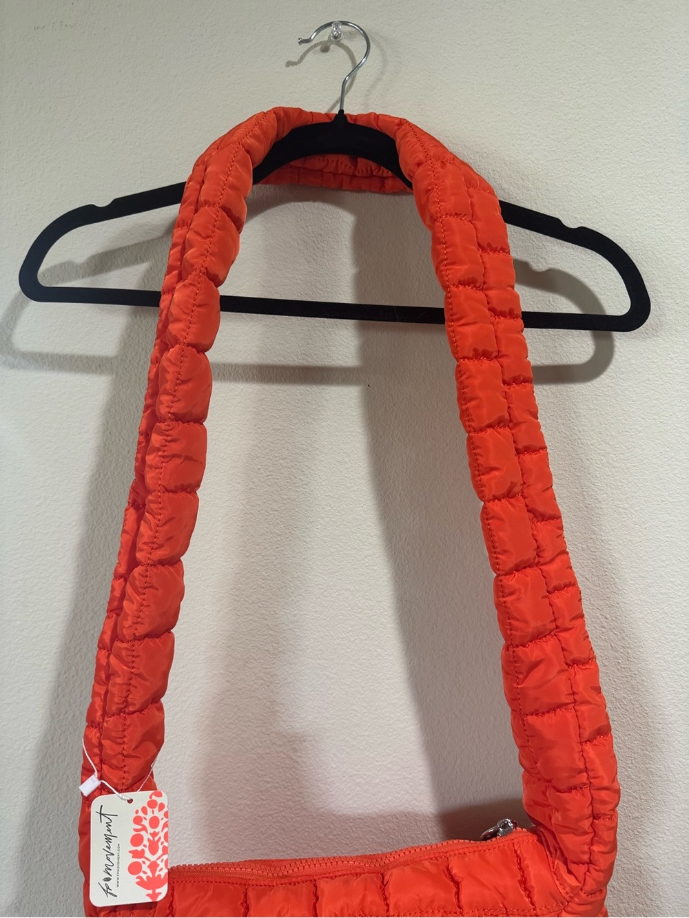 Free People Quilted Baby Carryall Sling Bag in Flame Orange - Picture 3 of 7